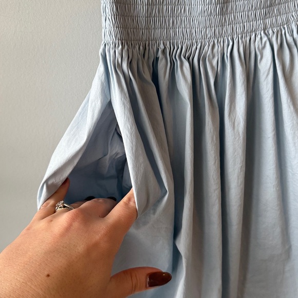 COS Light Blue Elastic Waist Midi Skirt - Picture 5 of 8